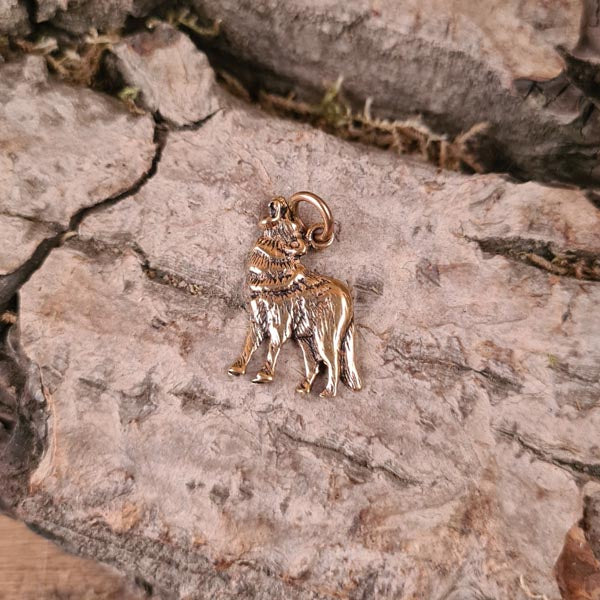 Mittelalter Amulett Wolf aus Bronze