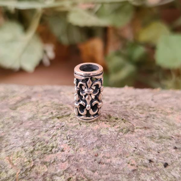Mittelalter Haar & Schmuckperle Schwertlilien aus Silber - Auslaufmodell
