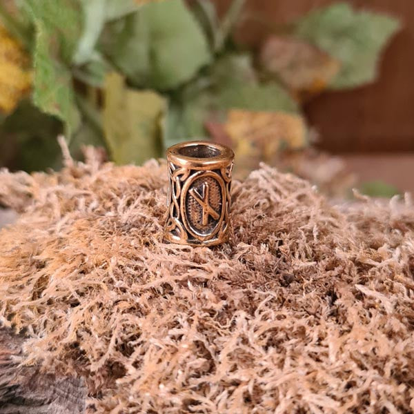 Bartperle Wikinger Rune aus Bronze