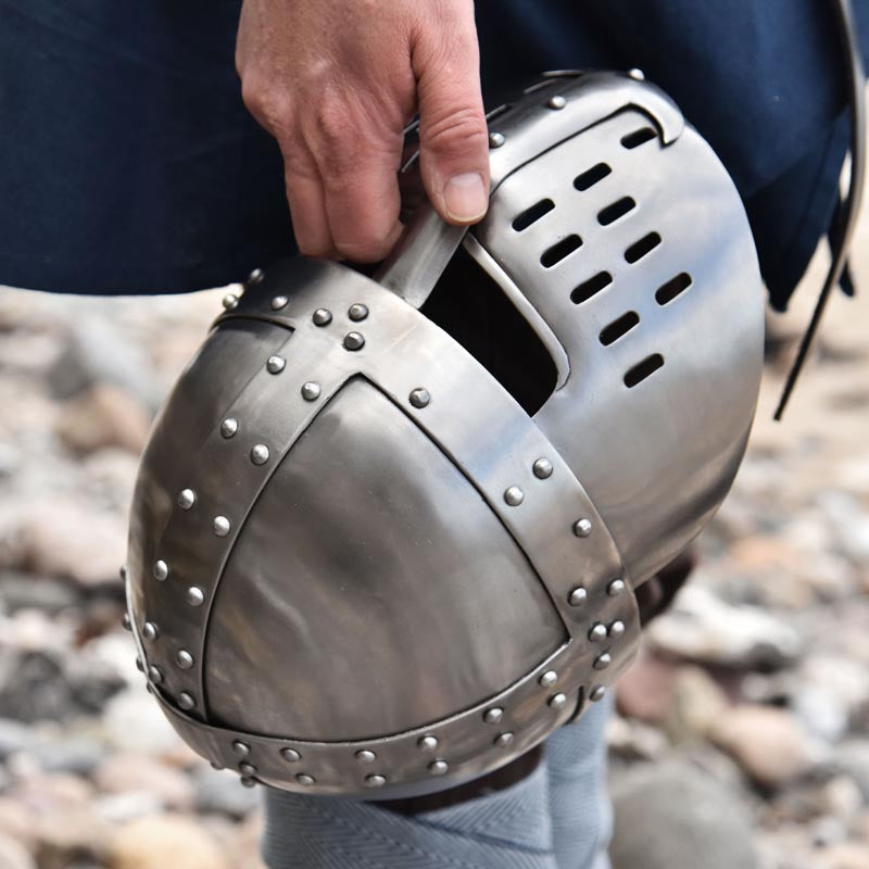Mittelalter Normannen Spangenhelm mit Gesichtsplatte für Schaukampf