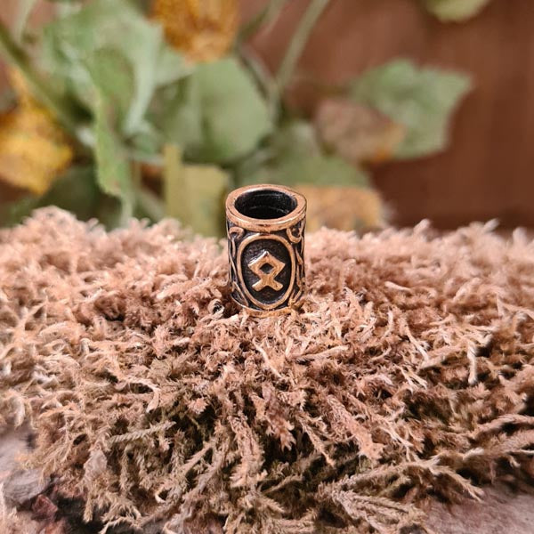 Bartperle Wikinger Rune aus Bronze
