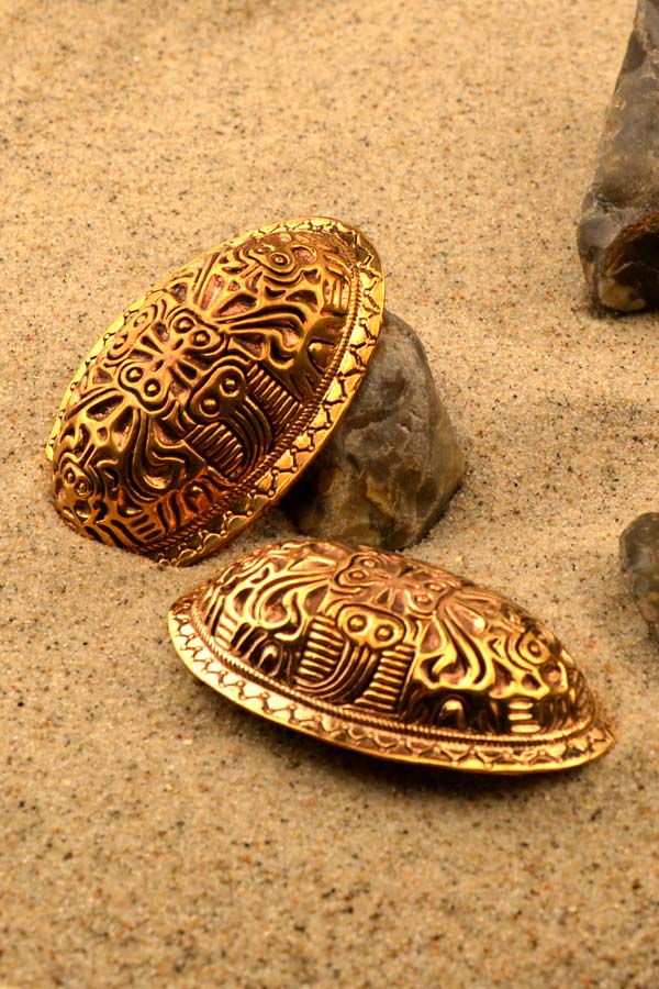 Wikinger Ovalfibel Paar im Borre-Stil aus Bronze - Replik