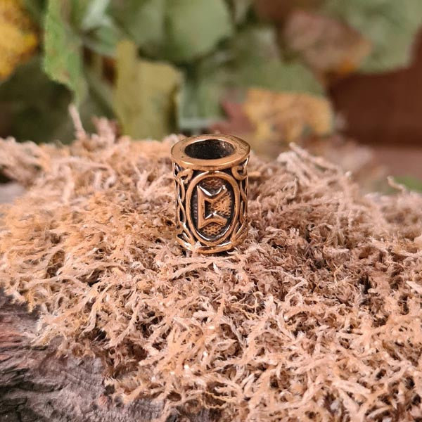 Bartperle Wikinger Rune aus Bronze