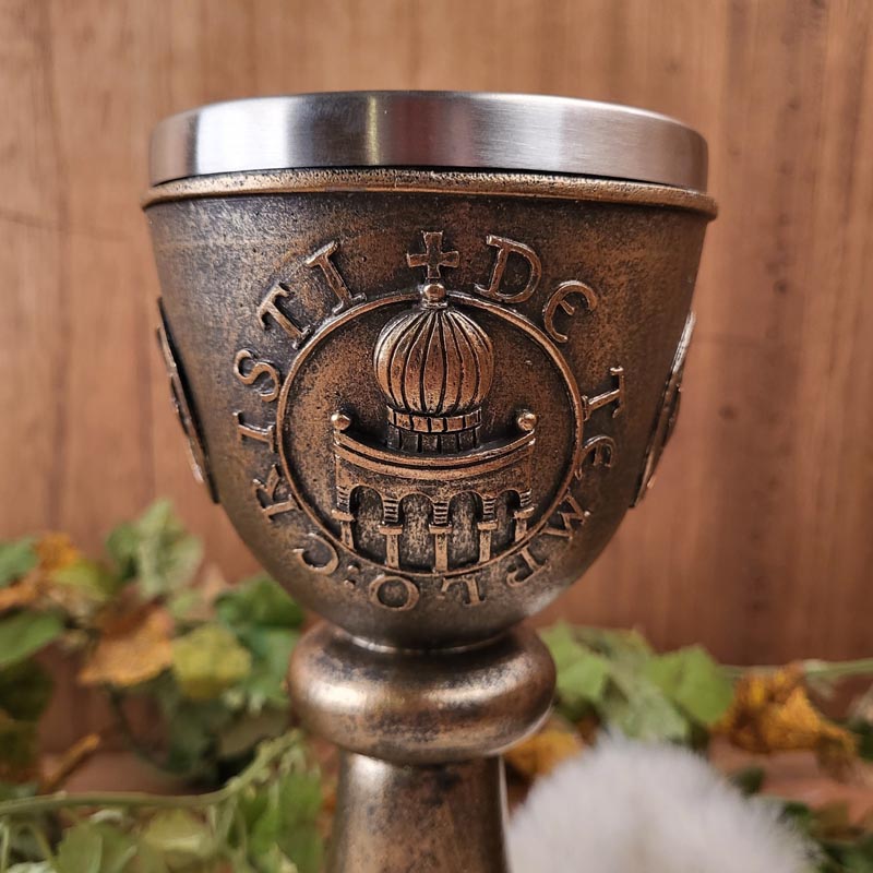 Prunkkelch der Templer Deus lo vult - handbemalt