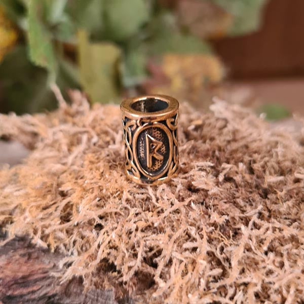 Bartperle Wikinger Rune aus Bronze