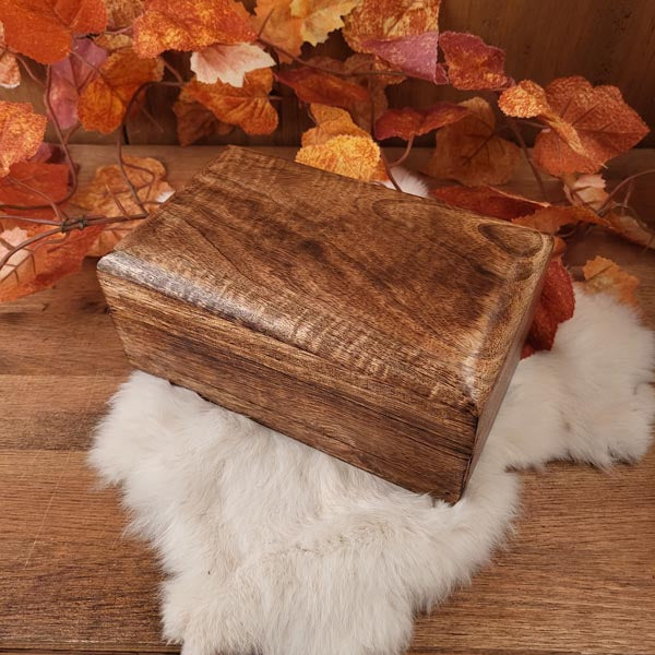 Wooden jewelry box with hidden clasp