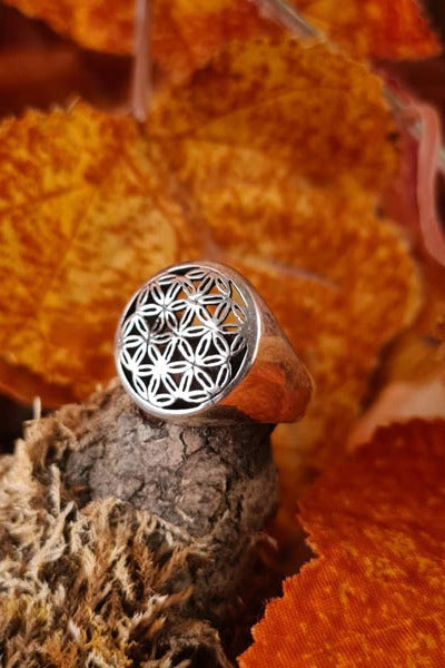 Flower of Life Silver Ring