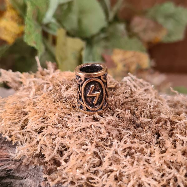 Bartperle Wikinger Rune aus Bronze