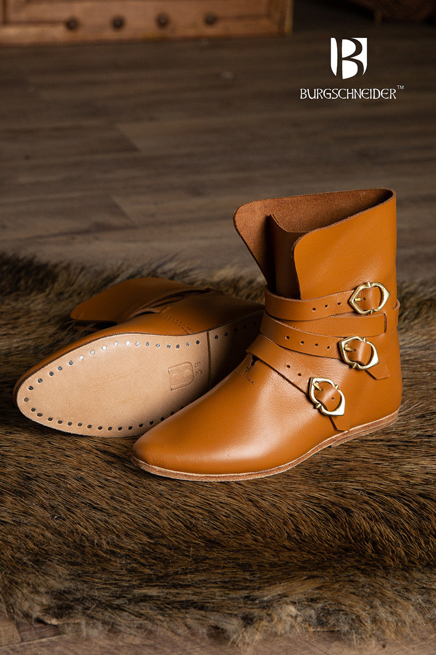 Late Medieval Ankle Boot Reinhardt with Leather Sole by Burgschneider
