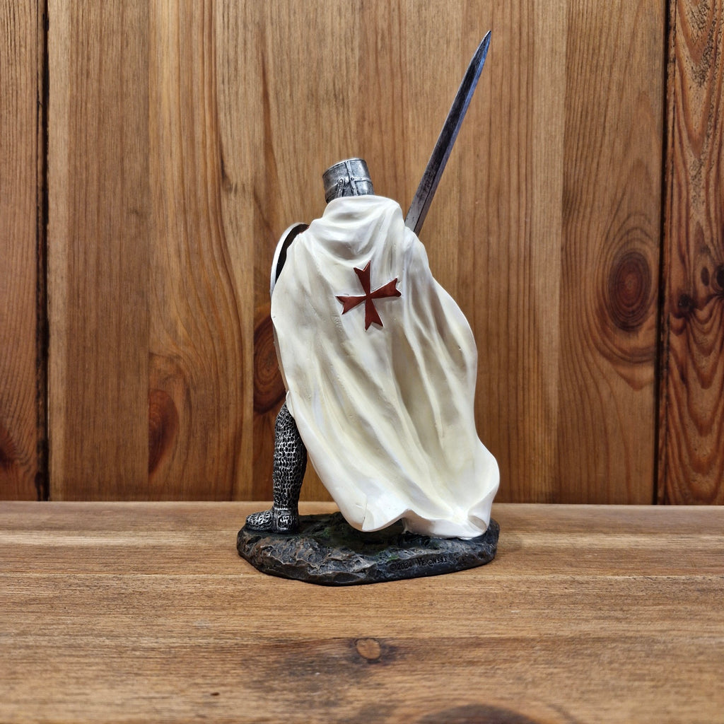 Templar in battle with sword and shield - hand-painted