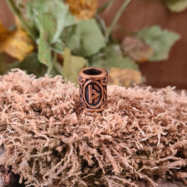 Bartperle Wikinger Rune aus Bronze