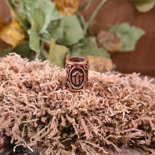 Bartperle Wikinger Rune aus Bronze