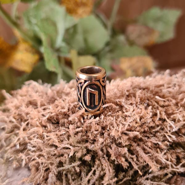 Bartperle Wikinger Rune aus Bronze
