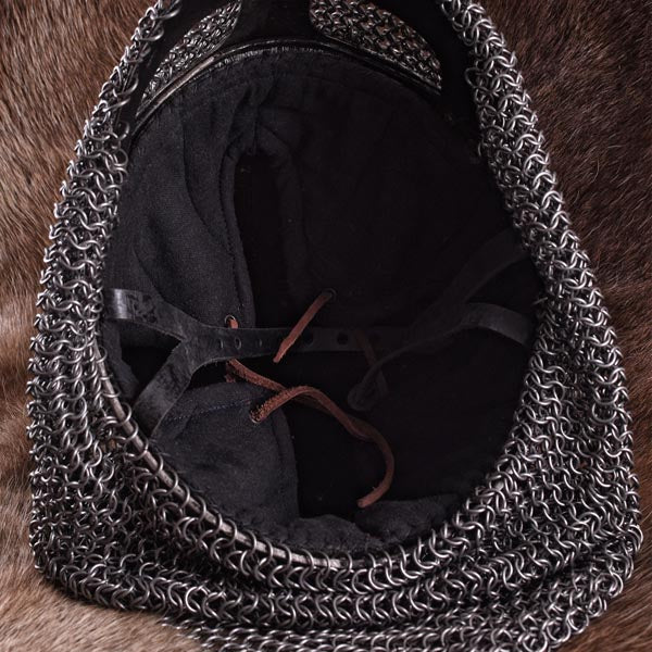 Viking Spectacle Helmet, Vendel Period with Chainmail Aventail - Battle-Ready