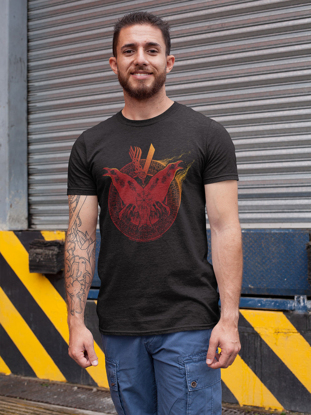 Vikings Flames T-Shirt schwarz