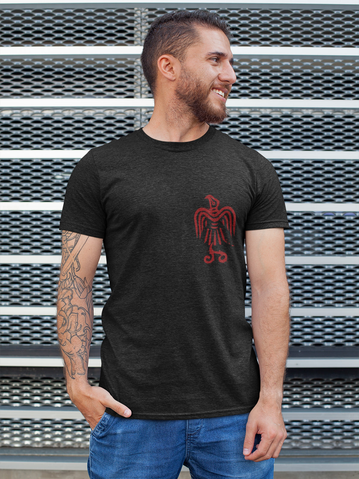 Vikings T-Shirt Raven schwarz