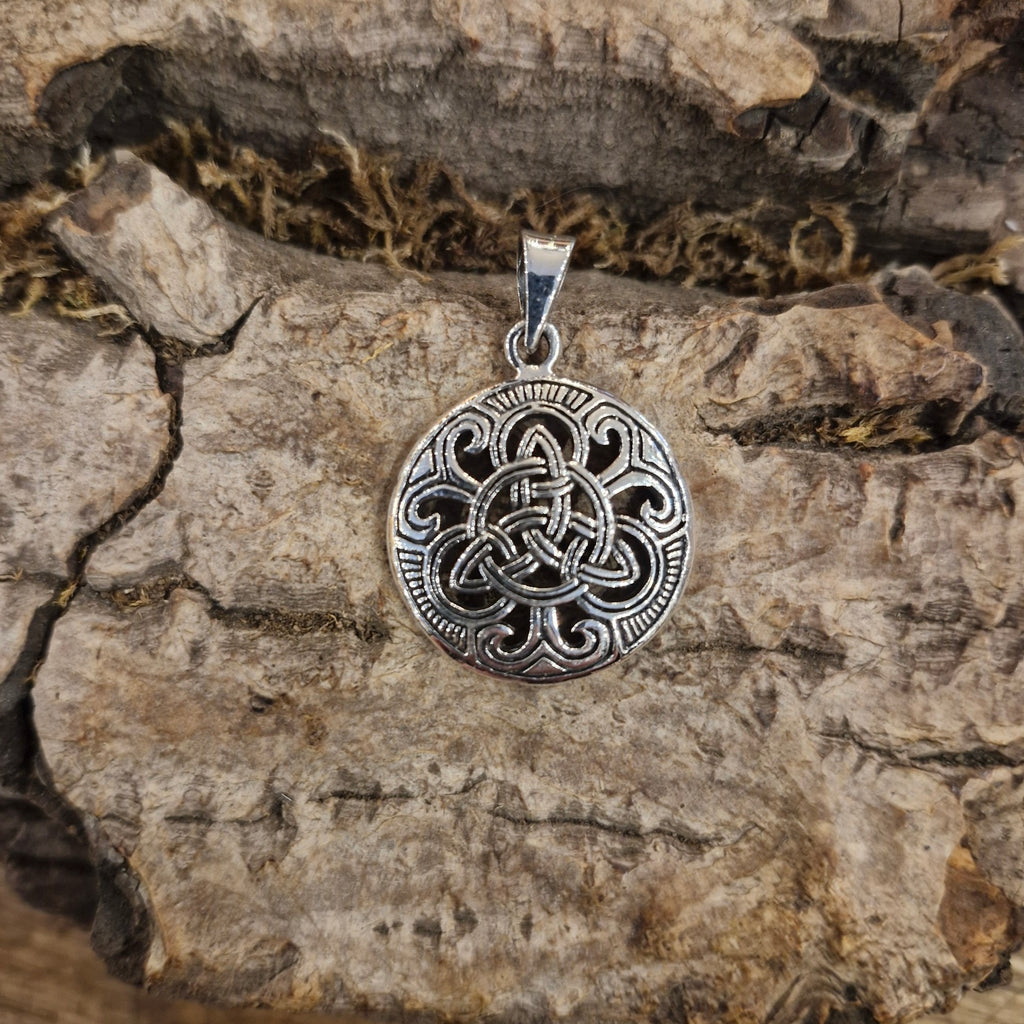 Wicca Scheibenamulett Triquetra aus Silber