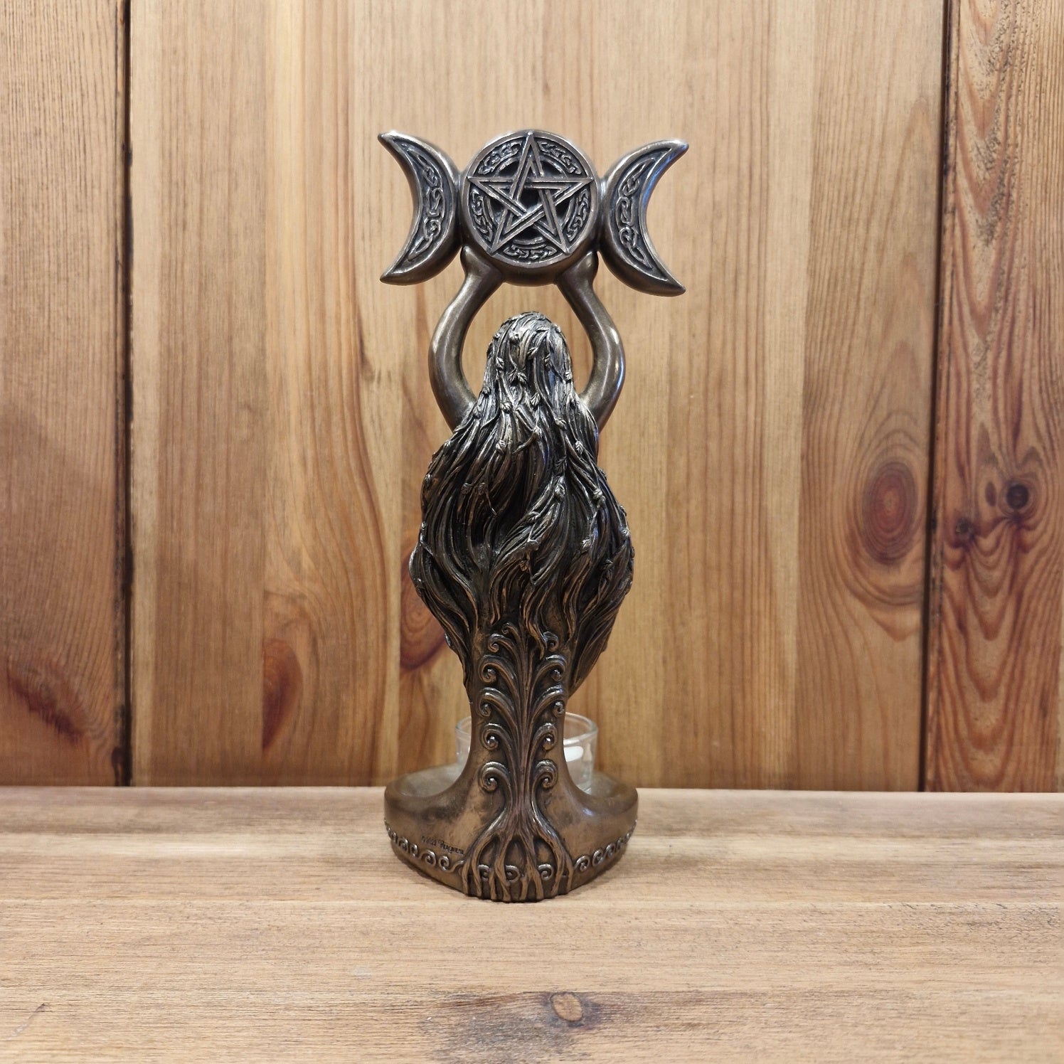 Wicca Teelichthalter - Hekate mit Triple Moon