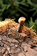Wikinger Amulett Mjölnir Lolland mit Runen aus Bronze - Replik