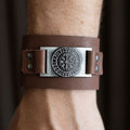 Armband Wikinger Kompass aus Leder braun