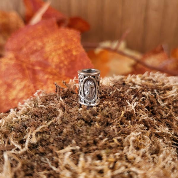 Wikinger Bartperle Rune Futhark aus Silber