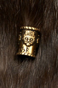 Wikinger Bart & Schmuckperle Maske des Loki aus Bronze