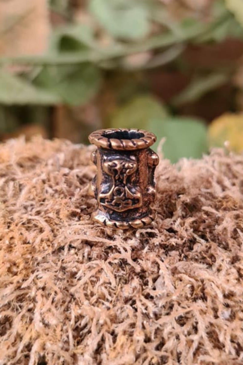 Viking Beard & Jewelry Bead Thor's Hammer made of Bronze