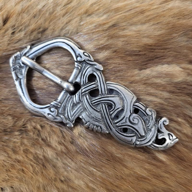 Viking Belt Buckle Jormungandr (Midgard Serpent) in Mammen Style for 3 cm Straps