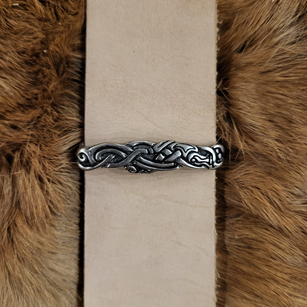 Wikinger Gürtelschlaufe im Ringerike-Stil aus Metall für Lederriemen