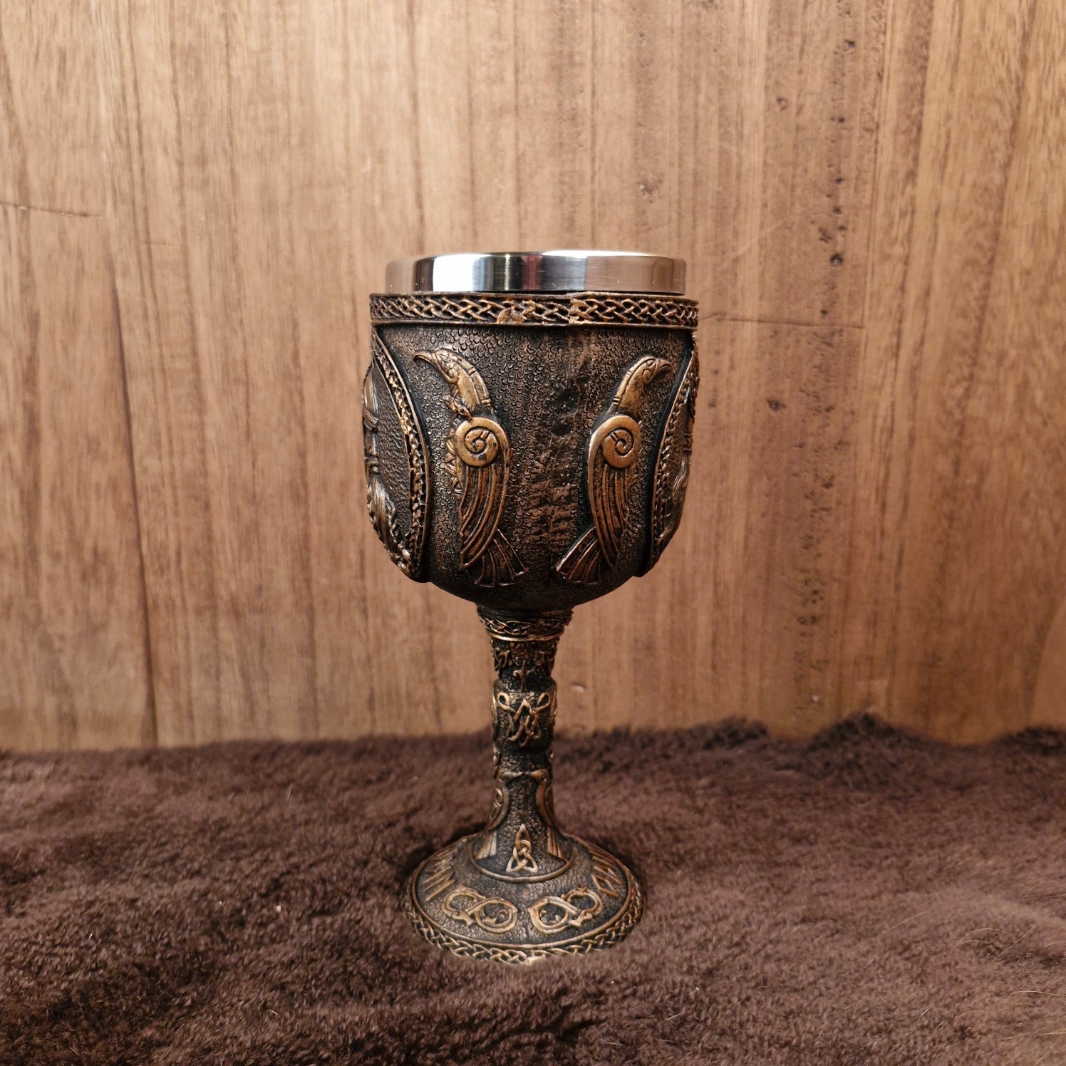 Wikinger Kelch Odin mit Edelstahleinsatz - Dekoration