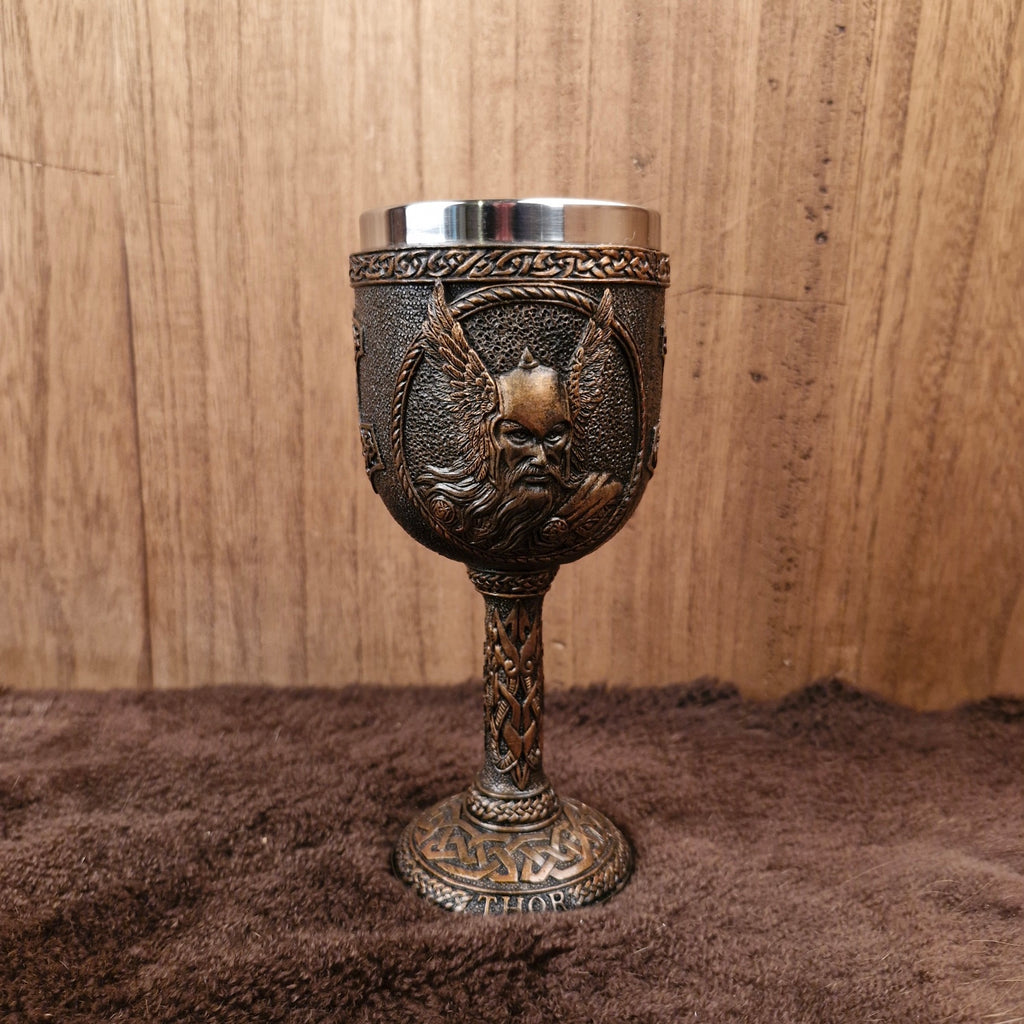 Wikinger Kelch Thor mit Edelstahleinsatz - Dekoration
