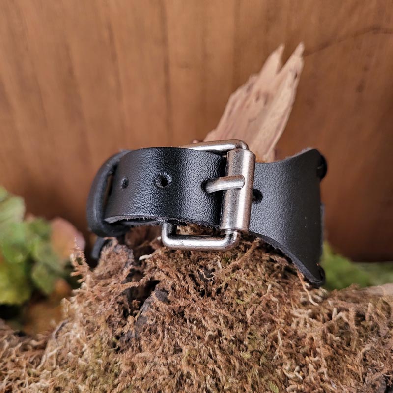 Wikinger Armband schwarz mit Symbol schwarz