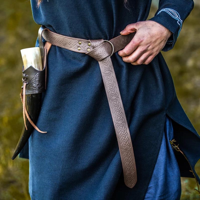 Viking Ring Belt with Embossed Leather