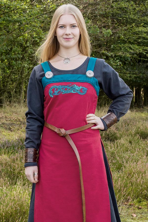 Edles Wikinger Schürzenkleid mit Stickerei