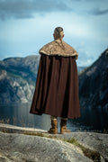 Viking Cape Jarl with Faux Fur made of Wool