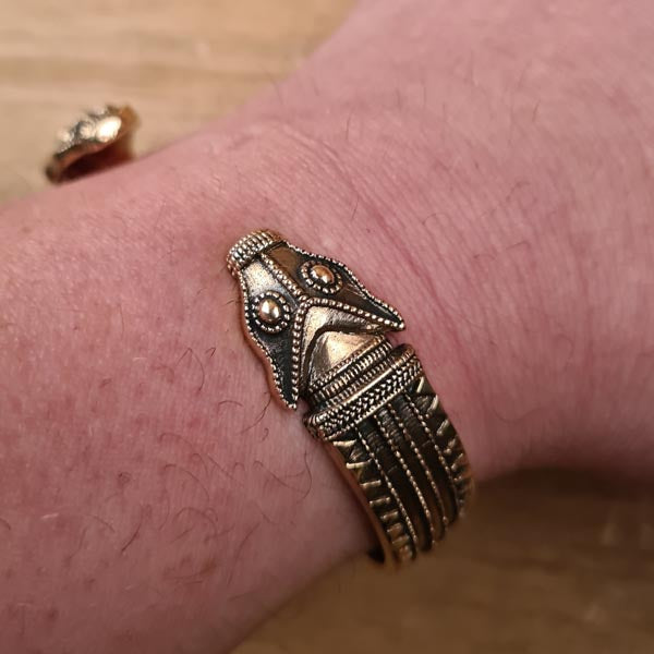 Wikinger Armspange Drachenkopf aus Bronze