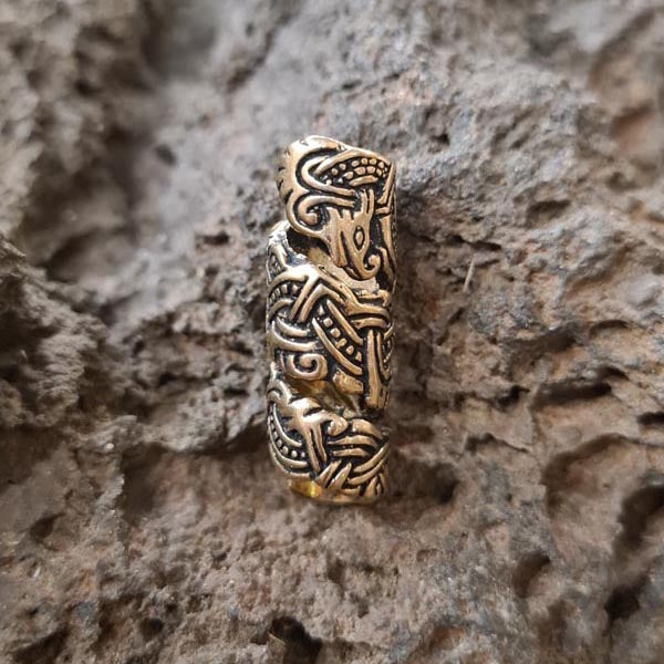 Wikinger Bartperle im Mammen-Stil aus Bronze