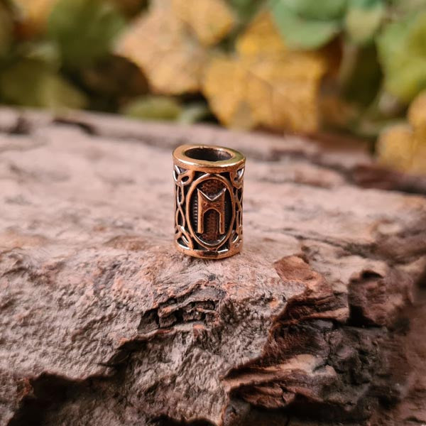 Bartperle Wikinger Rune aus Bronze