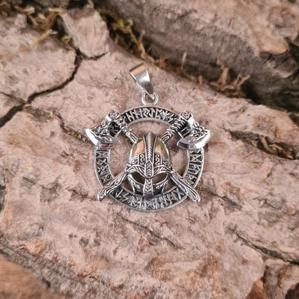 Wikinger Kraftsamulett mit Runen aus Silber