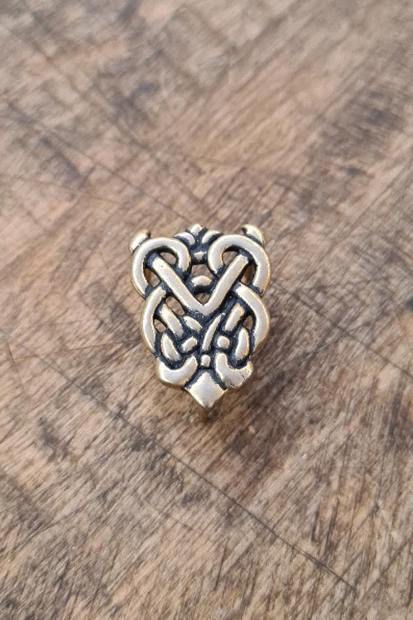 Viking Gotland belt end piece in Ringerike style, bronze 2 cm - replica