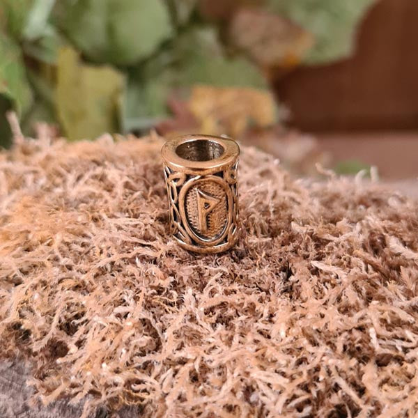 Bartperle Wikinger Rune aus Bronze