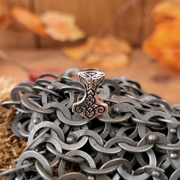 Bartperle Thorshammer aus Silber