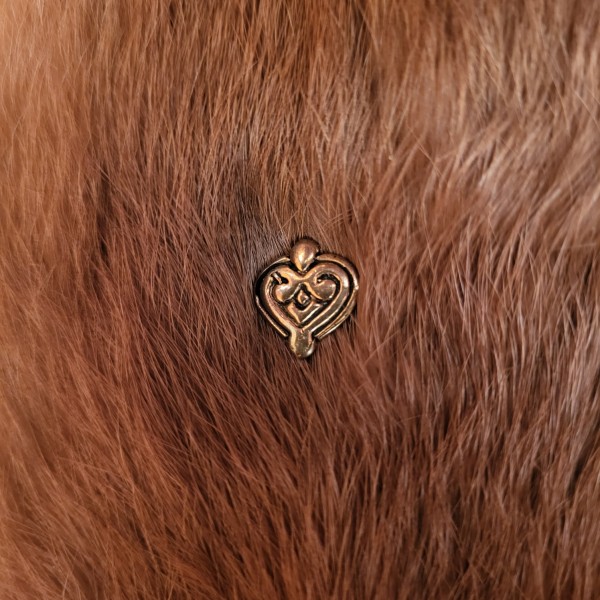 Frühmittelalter Awaren Gürtelbeschlag Herz aus Bronze für 1,5 cm Riemen - Replik