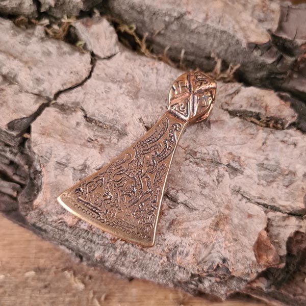 Wikinger Amulett Mammenaxt im Mammen-Stil aus Bronze