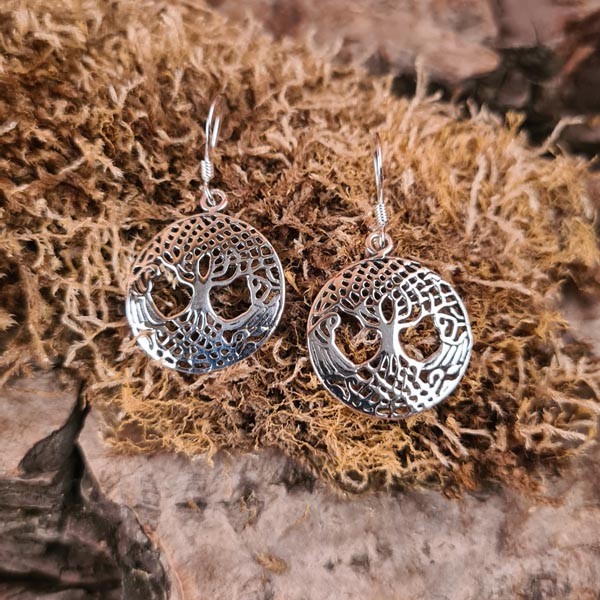 Ohrhänger Weltenesche Yggdrasil aus Sterling Silber