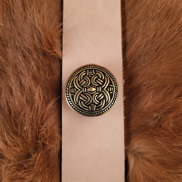 Wikinger Gürtelbeschlag mit Flechtornament im Borre-Stil aus Bronze für 3 cm Riemen - Replik