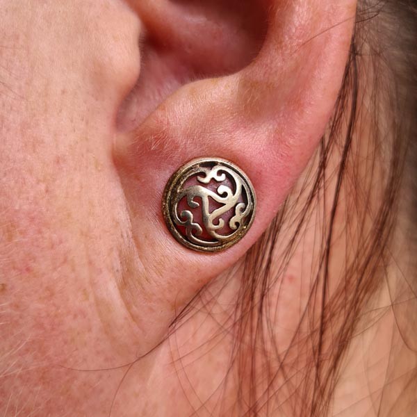 Kelten Ohrstecker Triskel aus Silber