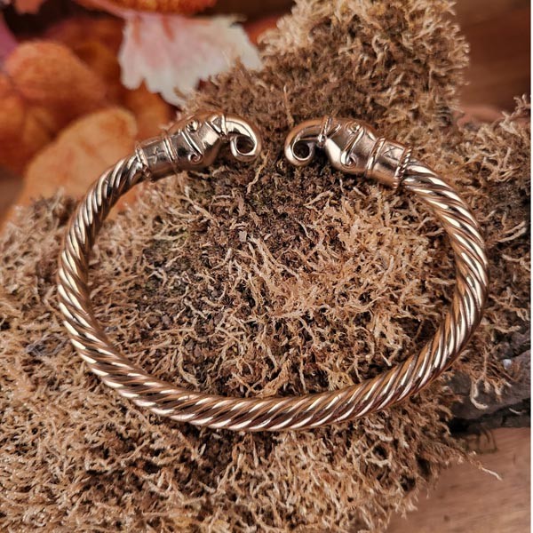 Wikinger Armreif Hugin und Munin aus Bronze