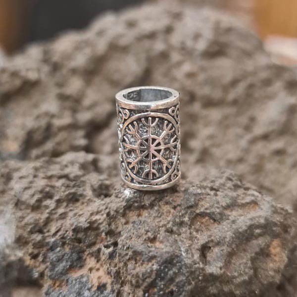 Asatru Bartperle Helm of Awe aus Silber