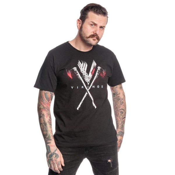 Vikings T-Shirt Axe schwarz